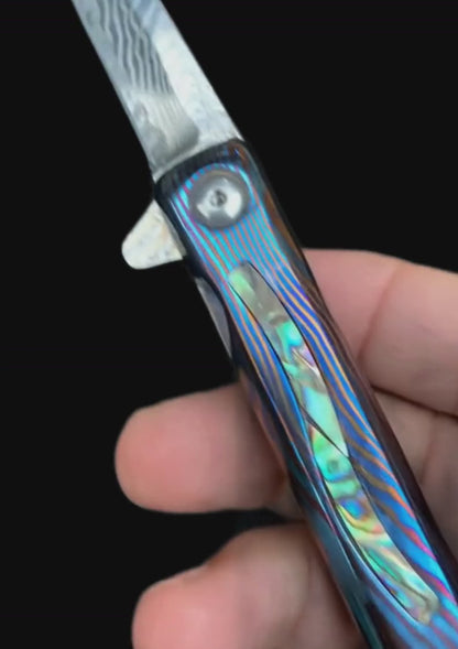 Hand Forged Timascus Scales Fruits Kitchen Knife