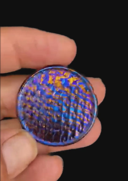 Hand Forged Mokuti Solid Worry Coin 3D Dragon Skin Texture