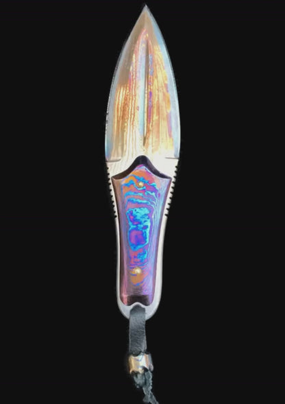 Hand Forged Boot Knife with Timascus Scales