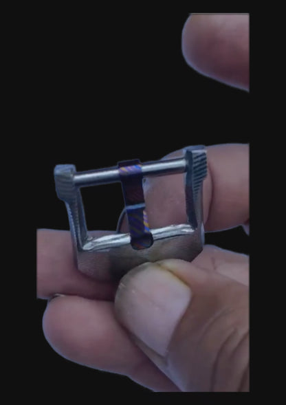 Hand-Forged 22mm Watch Buckle — SS Damascus