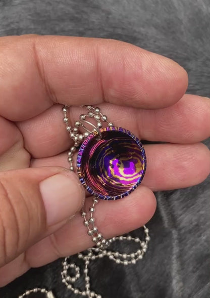 Handmade Timascus 8mm Deep Carry Worry Pendant Necklace