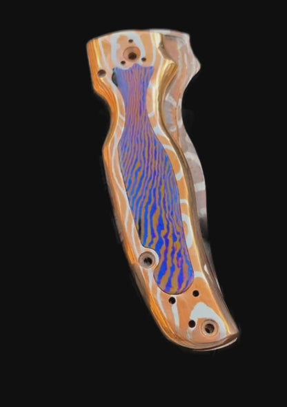 Spyderco Shaman Mokume Gane Both-Side Scales with Mokuti Inlay — The Ultimate Handle Upgrade